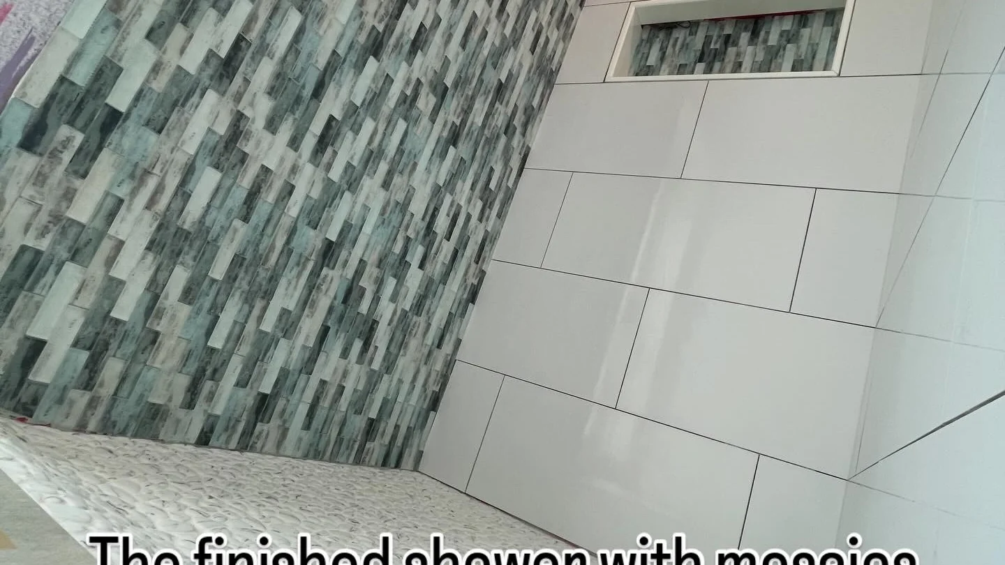 Finished tiled walk-in shower in a Pinellas County bathroom remodel
