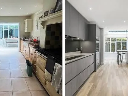 New cabinetry and quartz countertops in a Clearwater kitchen remodel